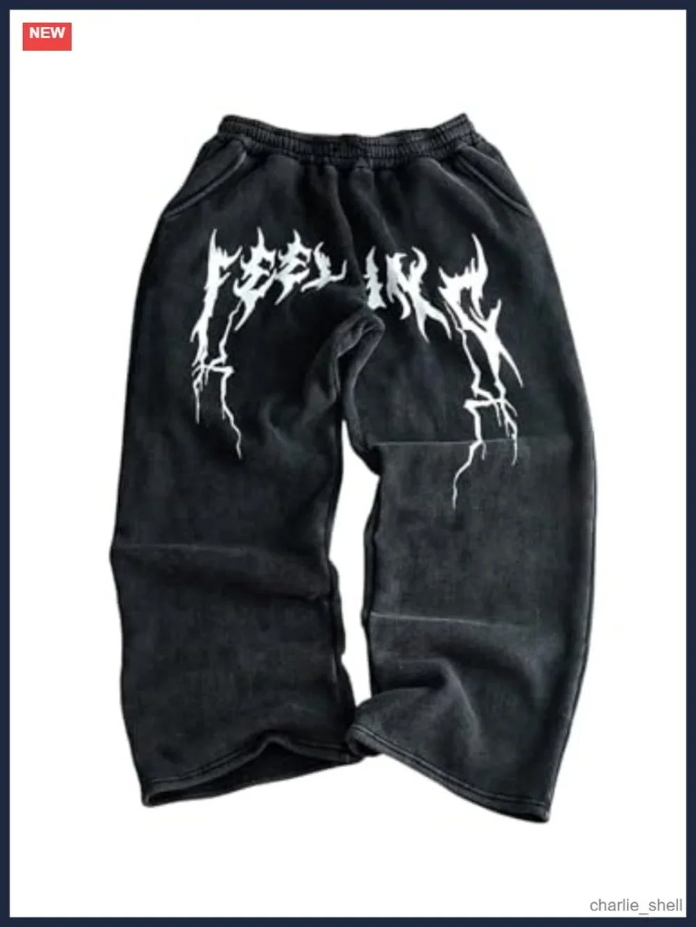 Baggy Wide Leg Sweatpants Men Goth Y2K Drawstring